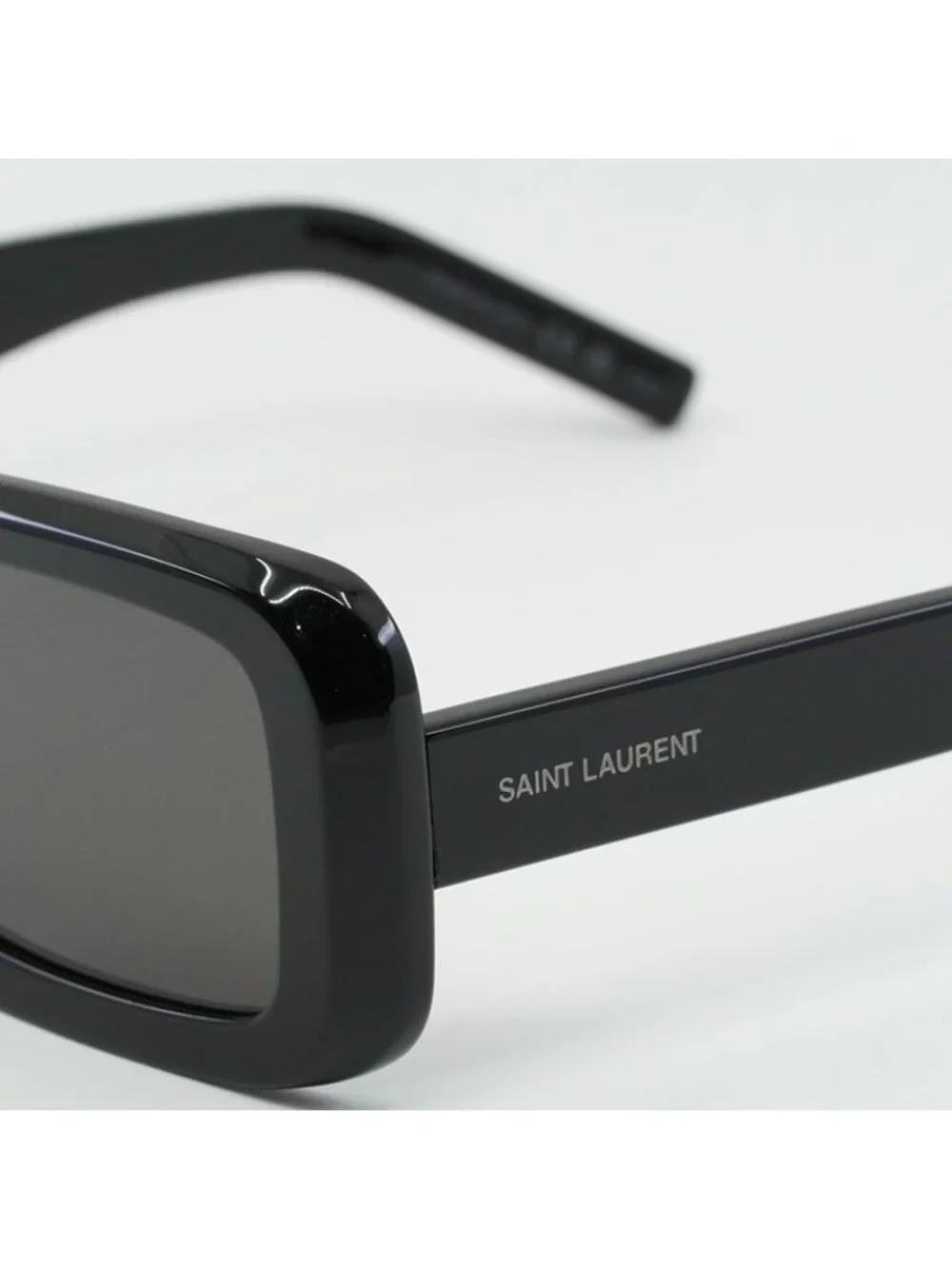 Saint Laurent SL534 SUNRISE 001 Sunglasses Shiny Black Rectangle Frame
